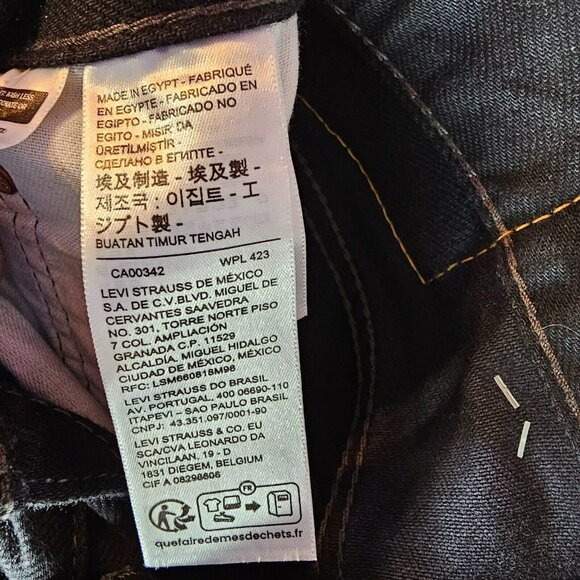 Levi's 501 Original Straight Leg Button Fly Mid Rise Jeans NWT 30x30" Black - Picture 12 of 15